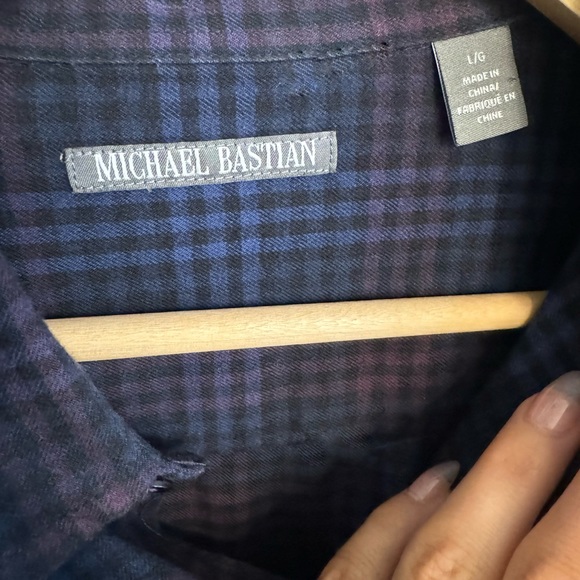 Men’s Michael Bastian plaid button down shirt Large - Picture 3 of 3